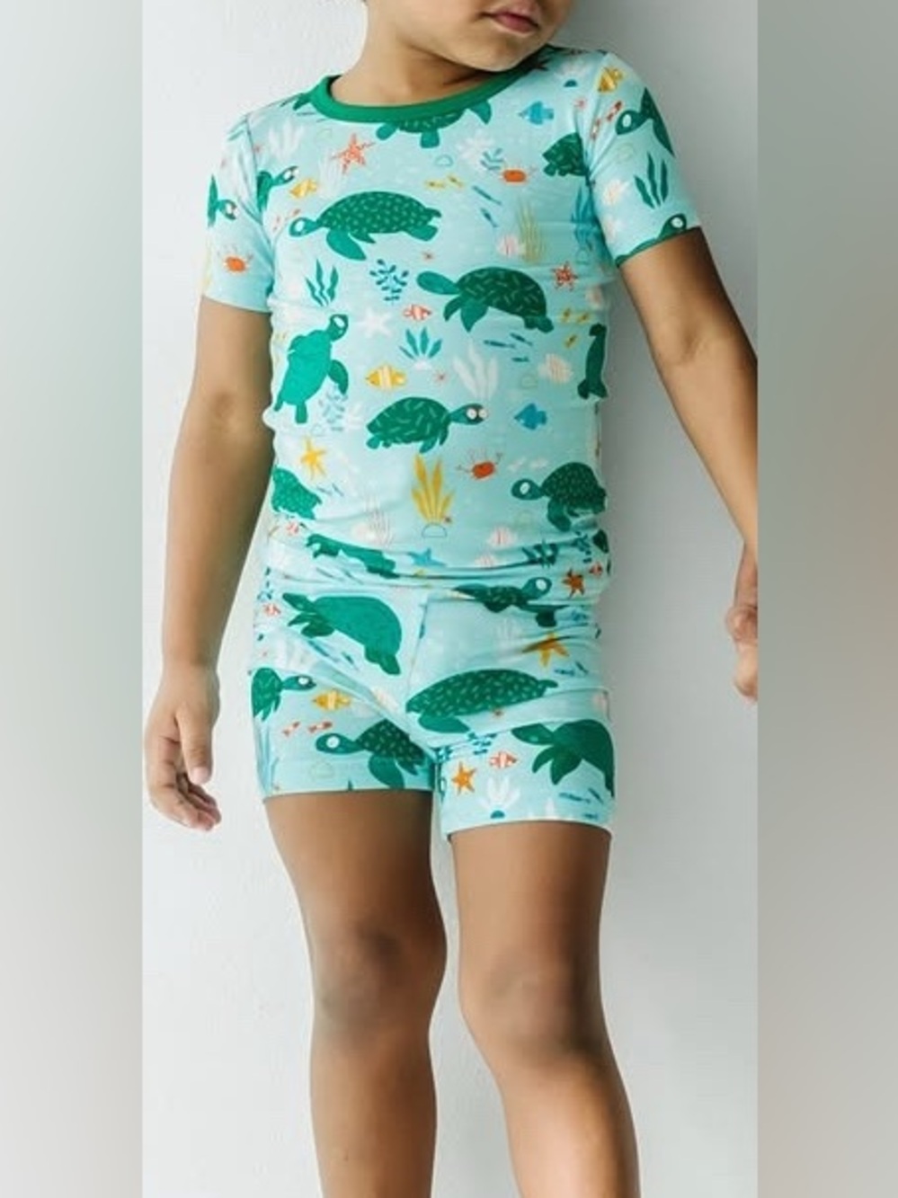 Little Sleepies Sea Turtle Friends short sleeve pajama set